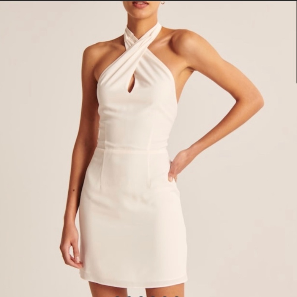 Abercrombie & Fitch White Halter Slip Mini Dress